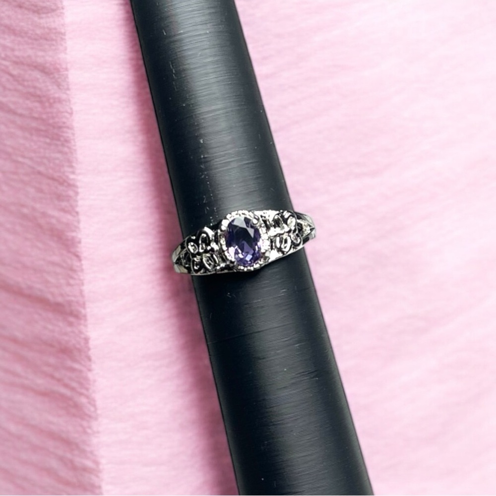Purple CZ Stone Ring